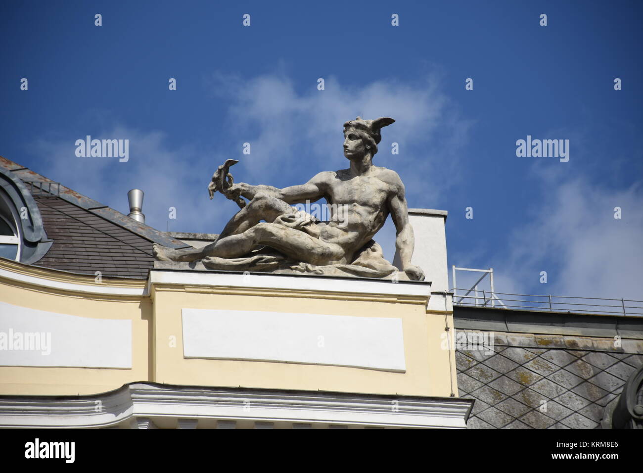 vienna,mansion,ornaments,statue,window,old town house,city center,neuer markt Stock Photo