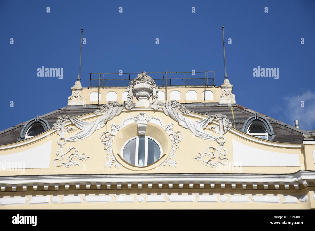 vienna,mansion,ornaments,statue,window,old town house,city center,neuer markt Stock Photo