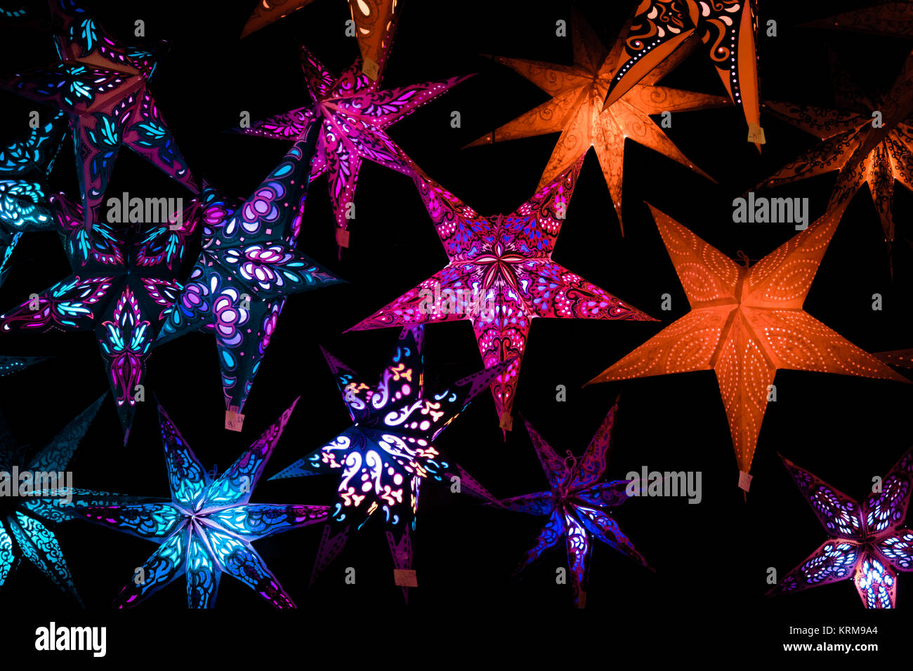 Beautiful Christmas Market Stalls Decorations Colorful Christmas