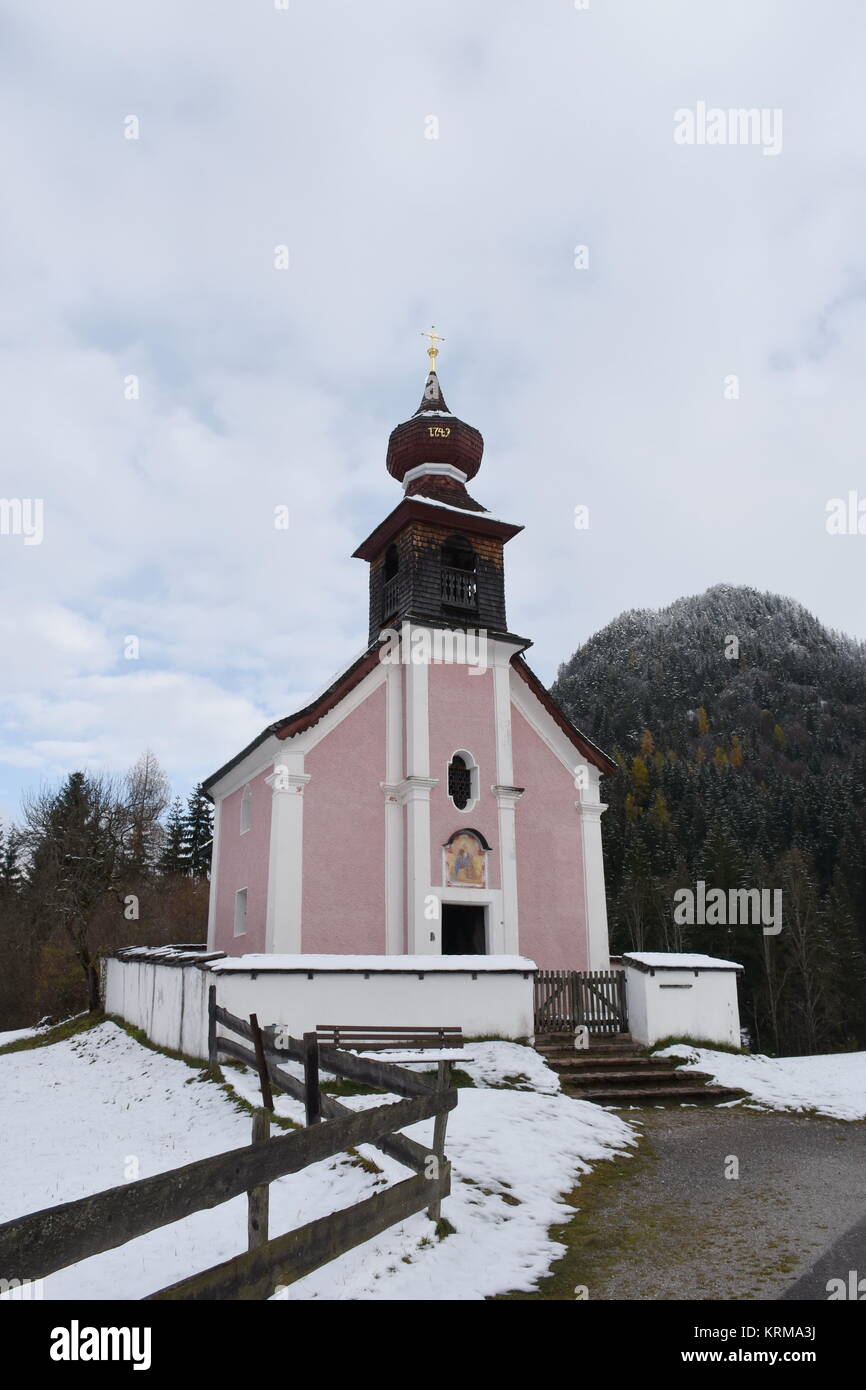 church,chapel,winter,lofer,au,filialkirche,saint anthony,saint anthony of padua Stock Photo