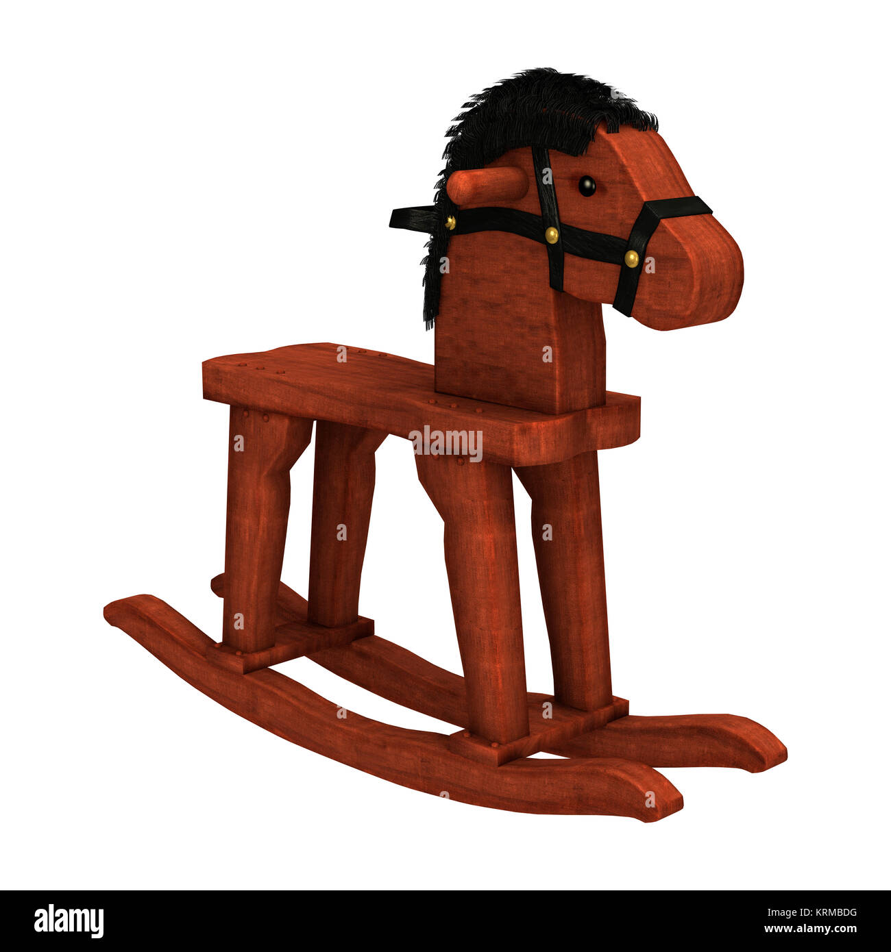 3D Rendering Rocking Horse on White Stock Photo