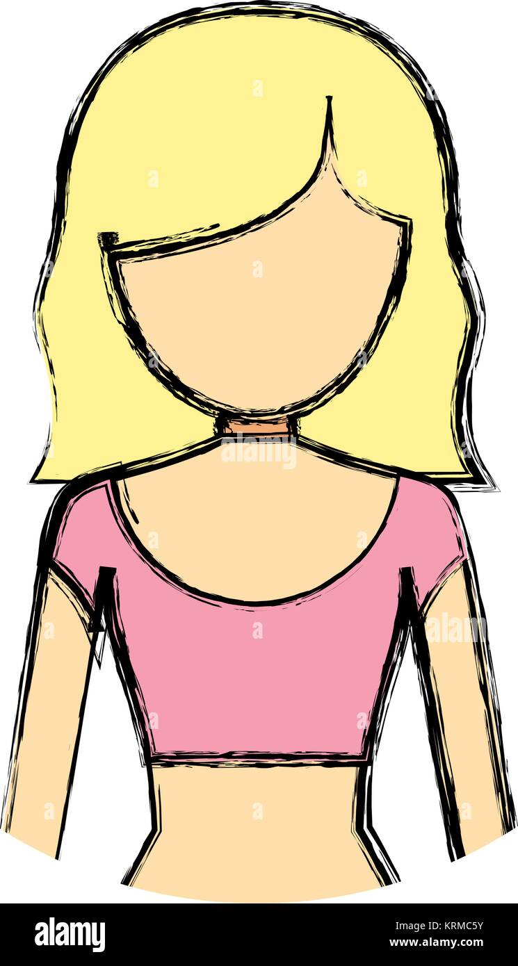 Woman Blonde With Short Hairstyle Vector Illustration Stock Vector Image And Art Alamy