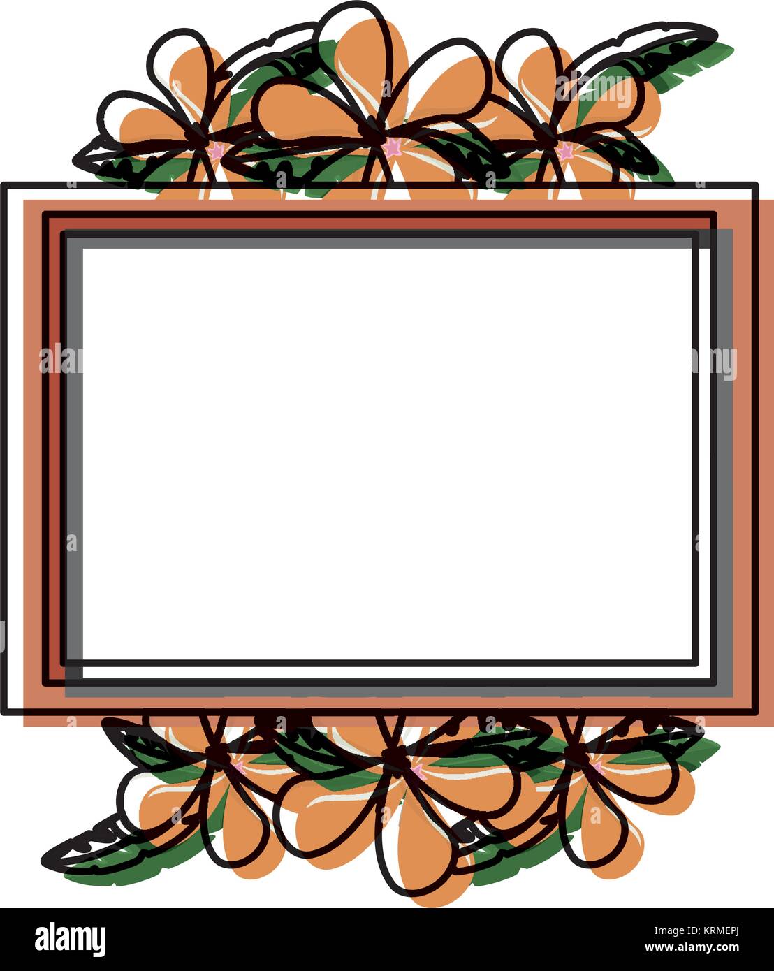 frame with flowers vector illustration Stock Vector Image & Art - Alamy
