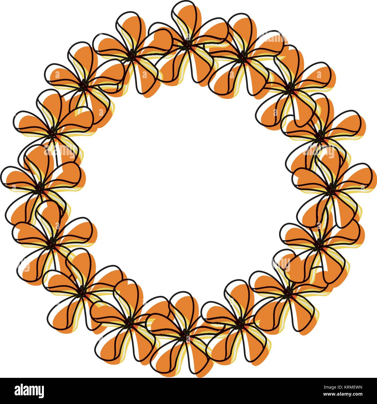 round frame with flower vector illustration Stock Vector Image & Art ...