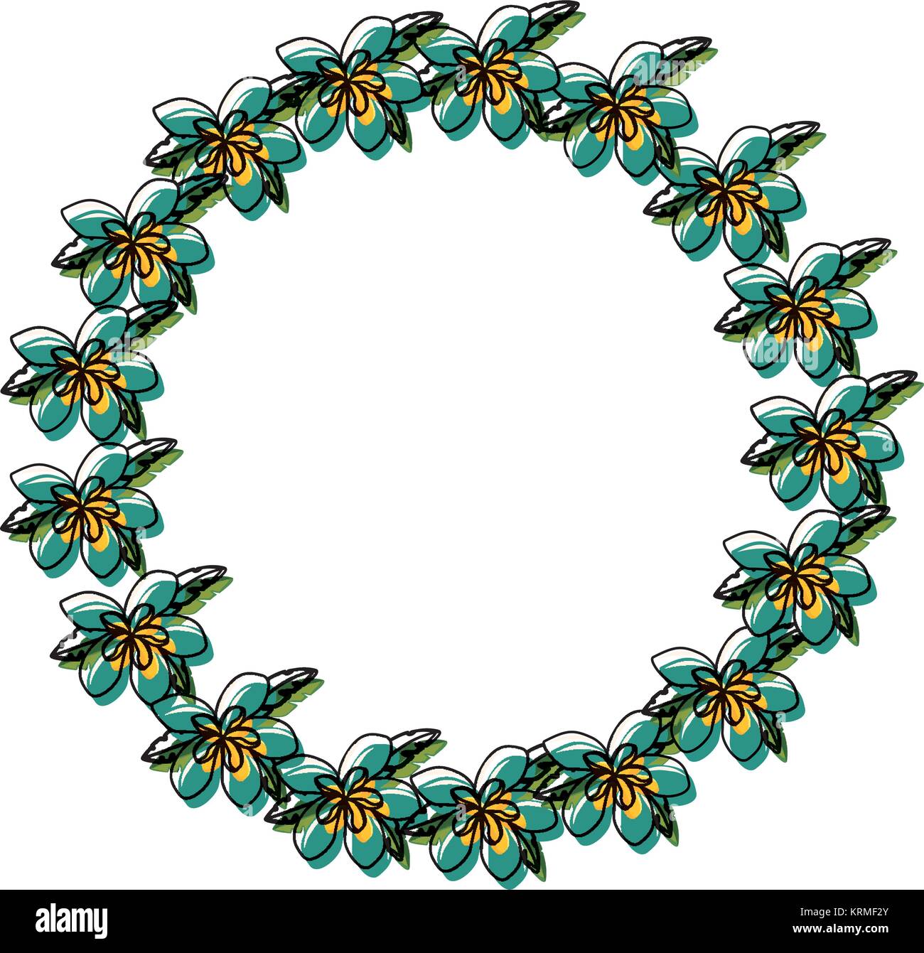 round with flower vector illustration Stock Vector Image & Art - Alamy