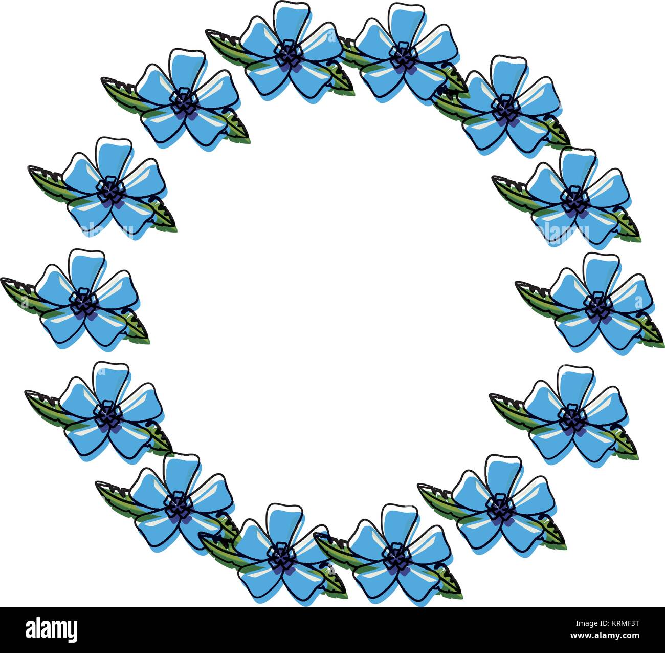 round frame with flowers vector illustration Stock Vector Image & Art ...