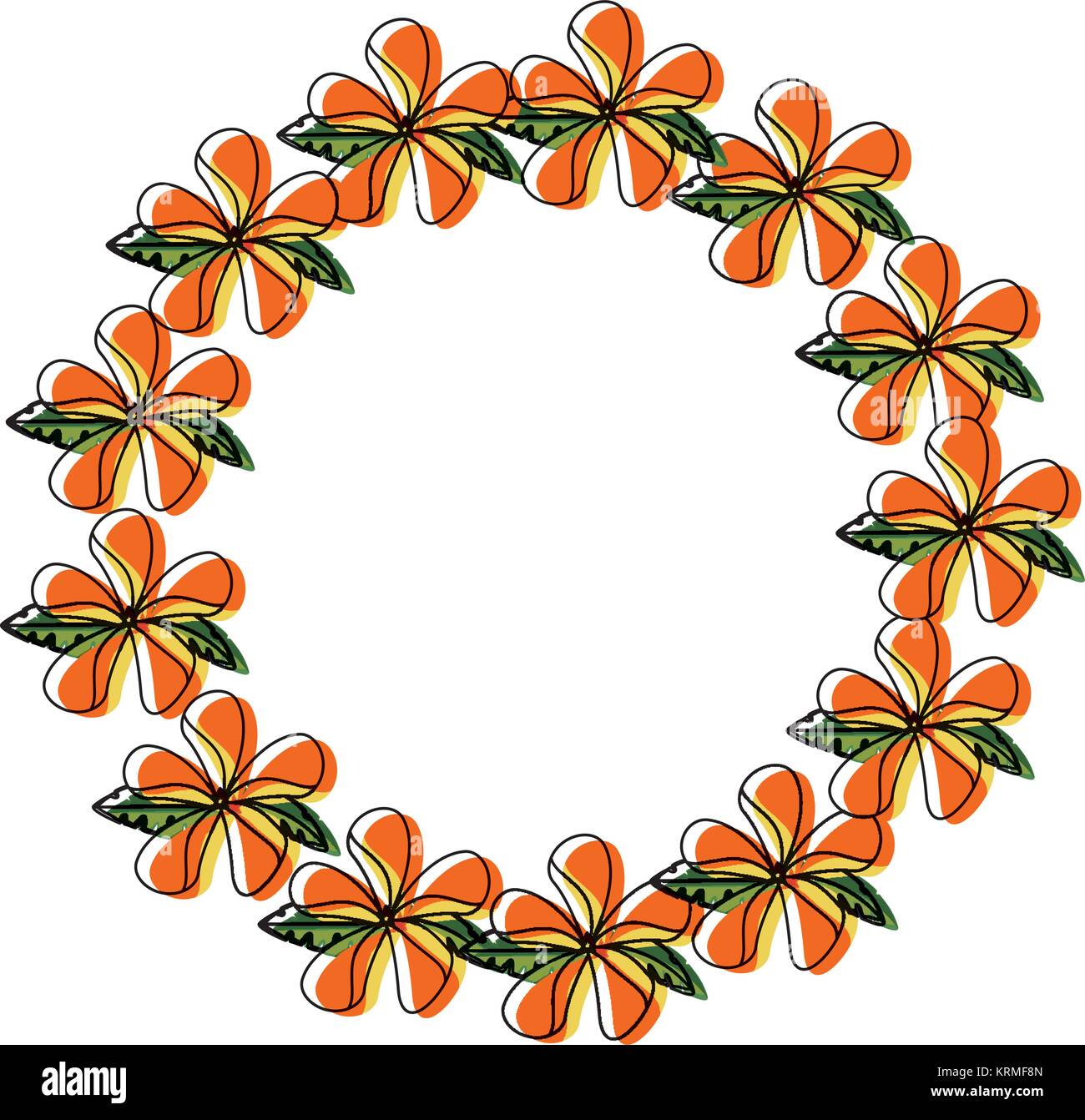 round frame with flowers vector illustration Stock Vector Image & Art ...