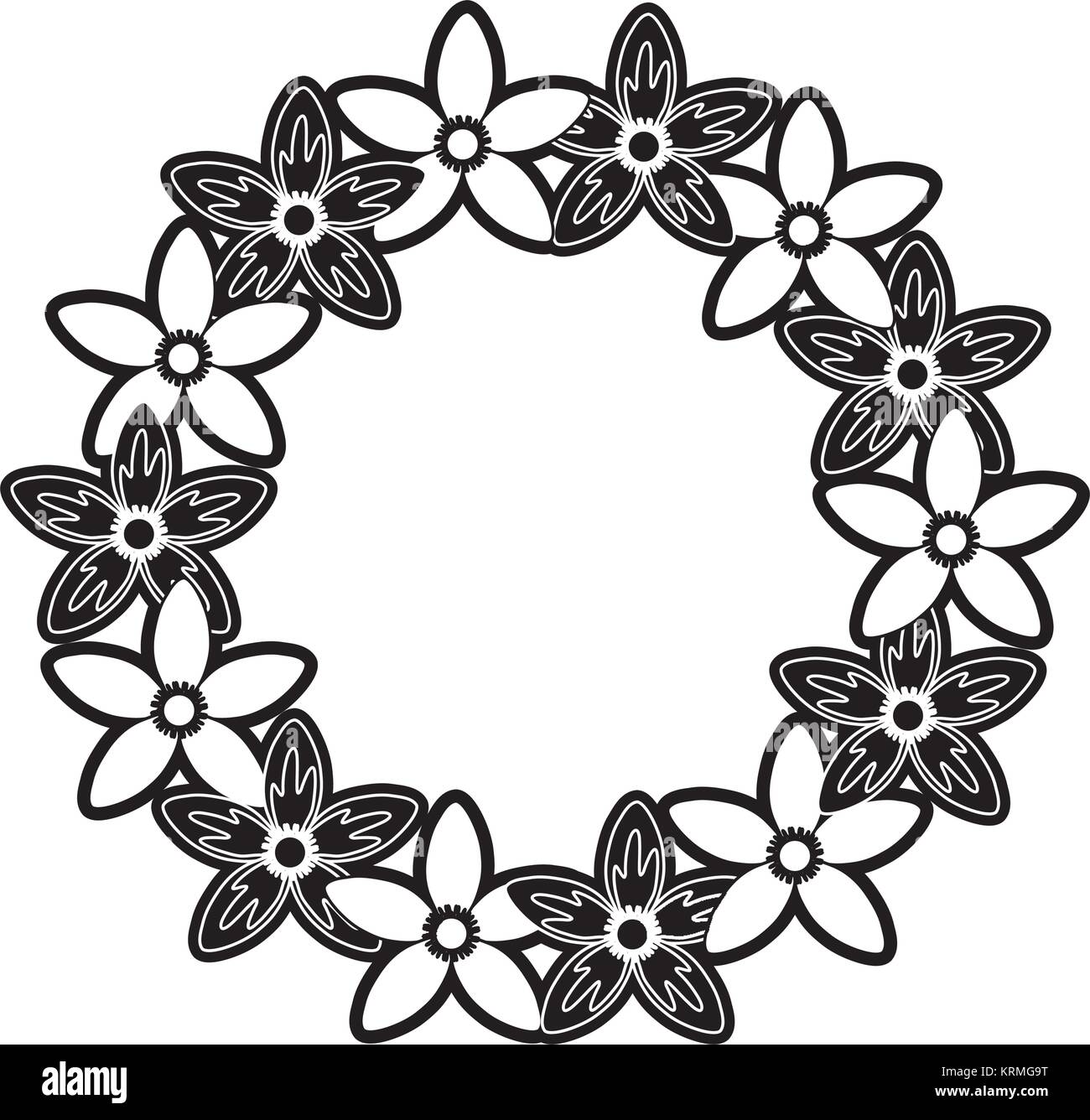 frame with flowers vector illustration Stock Vector Image & Art - Alamy