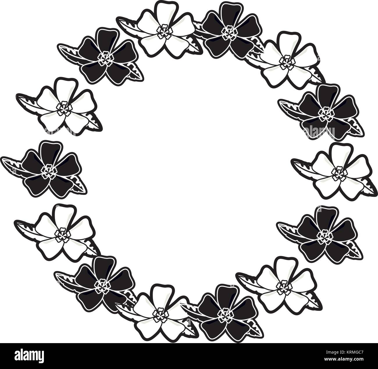 frame with flowers vector illustration Stock Vector Image & Art - Alamy