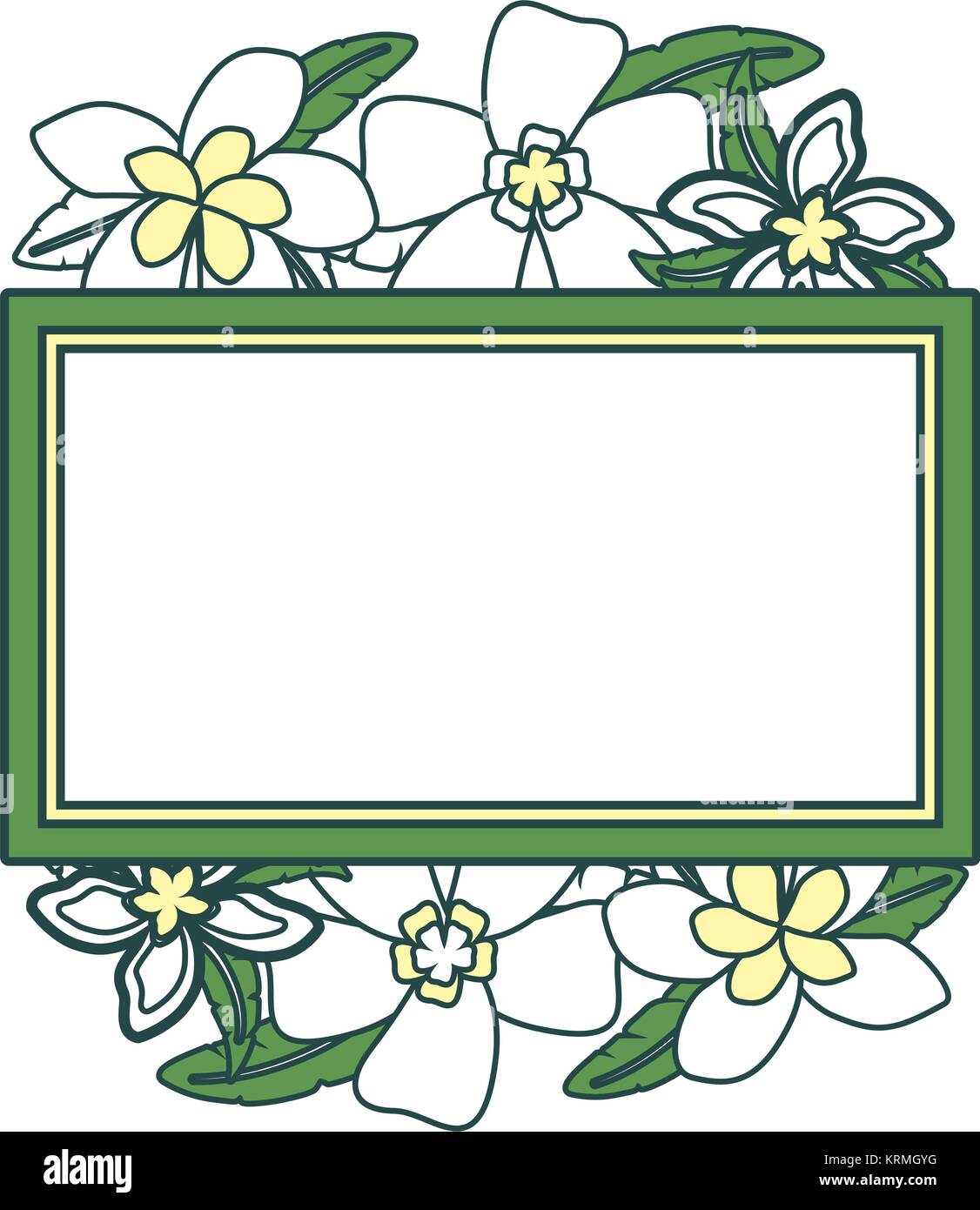frame with flowers vector illustration Stock Vector Image & Art - Alamy