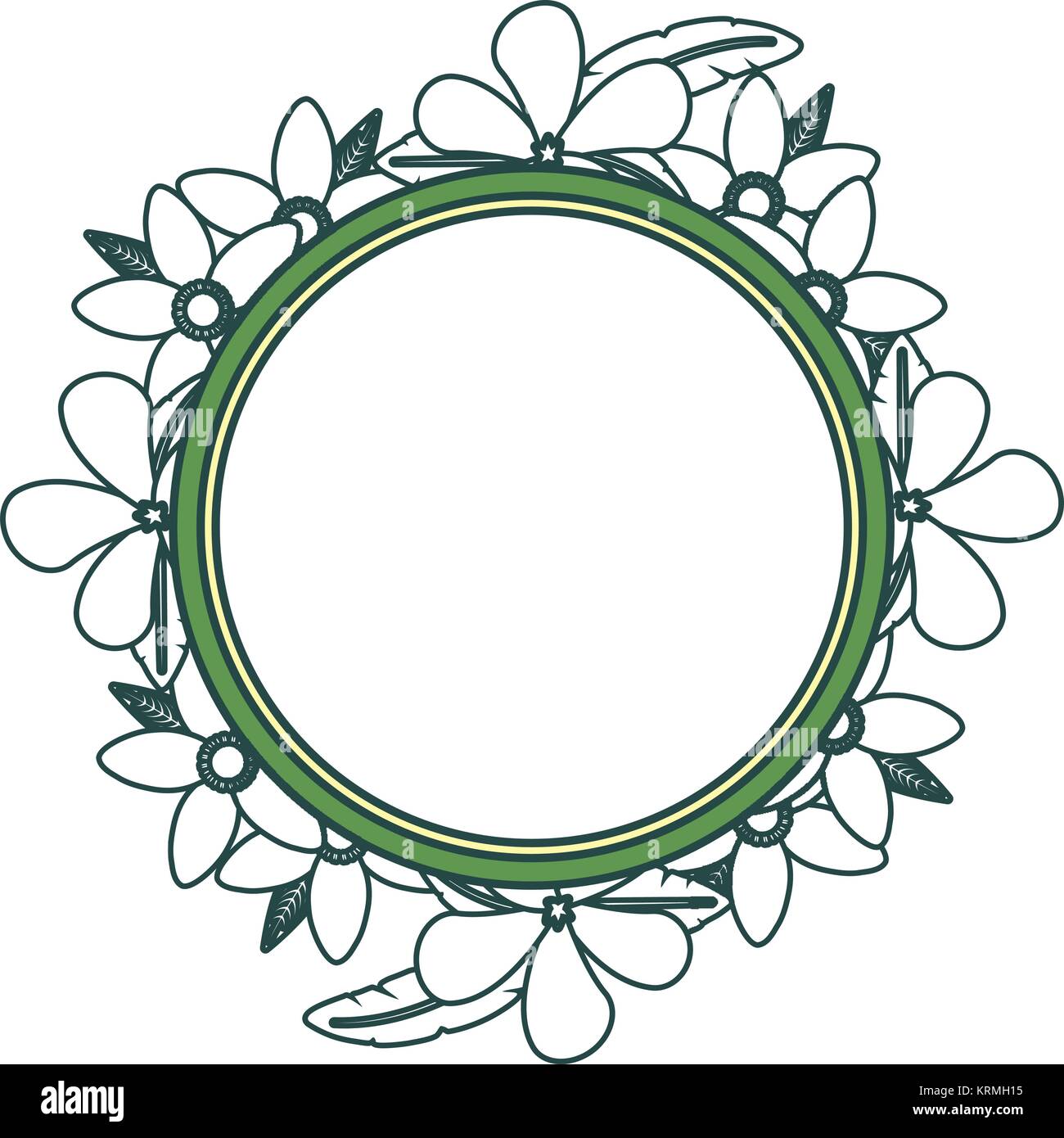 frame with flowers vector illustration Stock Vector Image & Art - Alamy