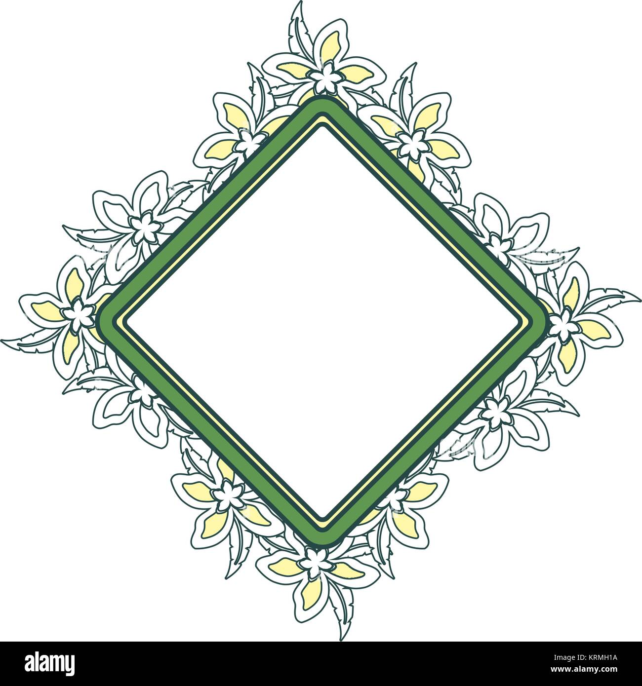 frame with flowers vector illustration Stock Vector Image & Art - Alamy