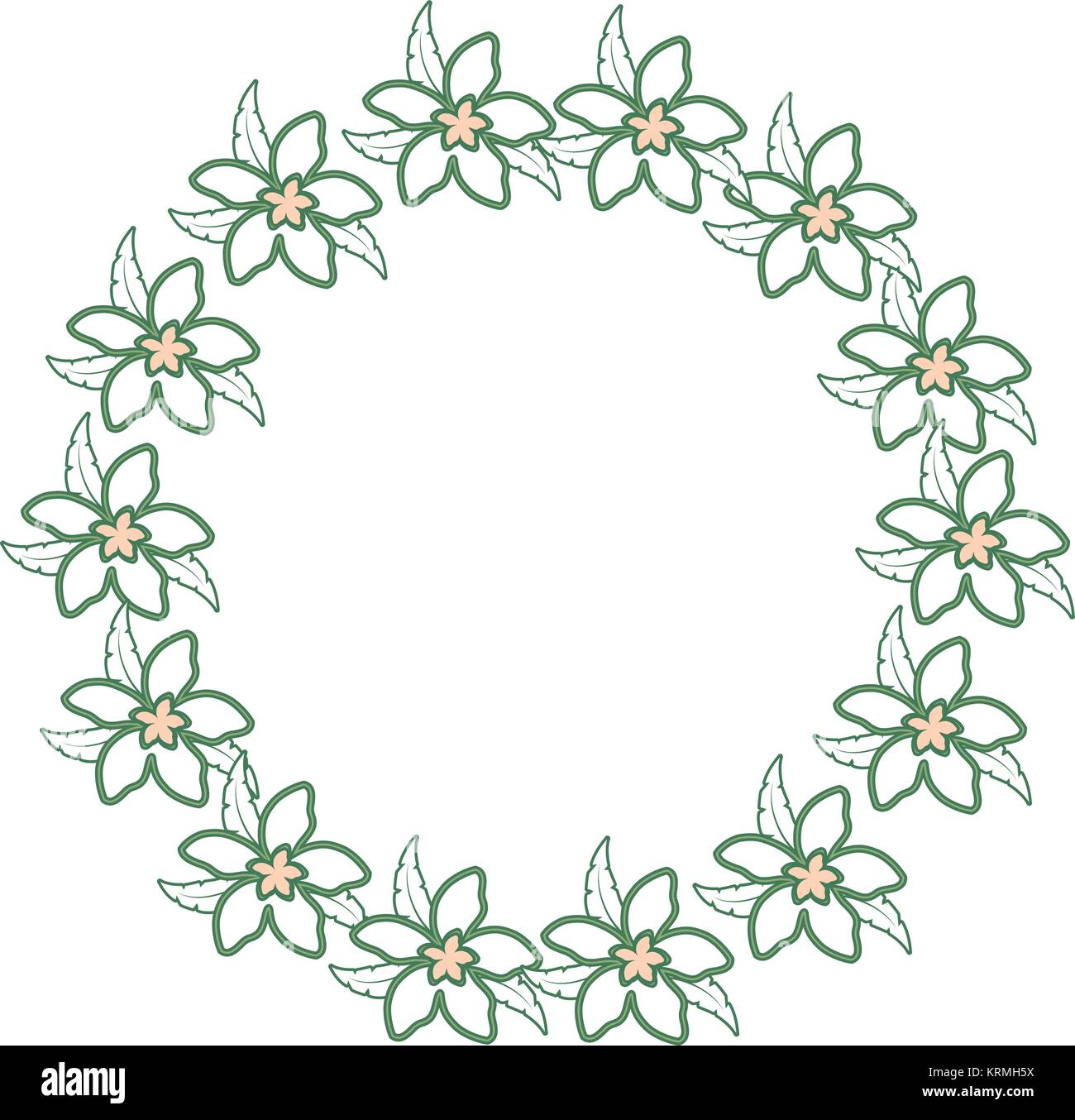 frame with flowers vector illustration Stock Vector Image & Art - Alamy