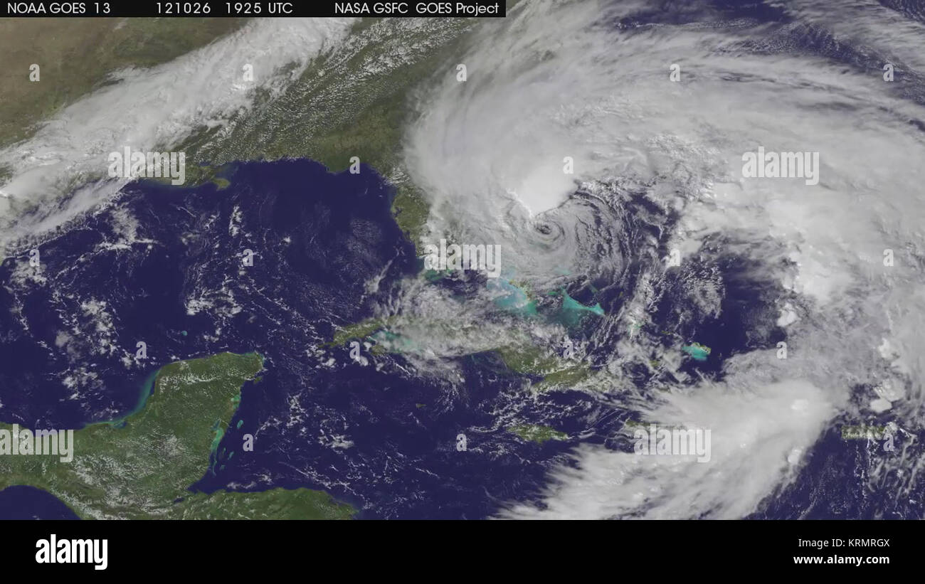 NASA Satellites See Sandy Expand as Storm Intensifies (video) (8131445256) Stock Photo
