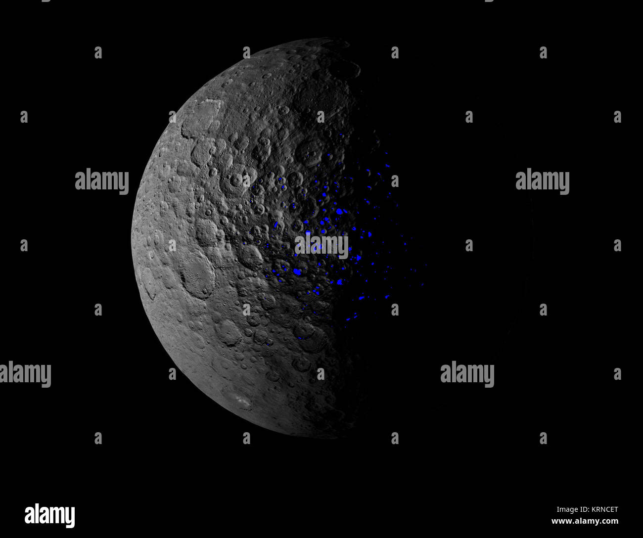 Pia Ceres Shadowed Craters Over Time Figure Stock Photo Alamy