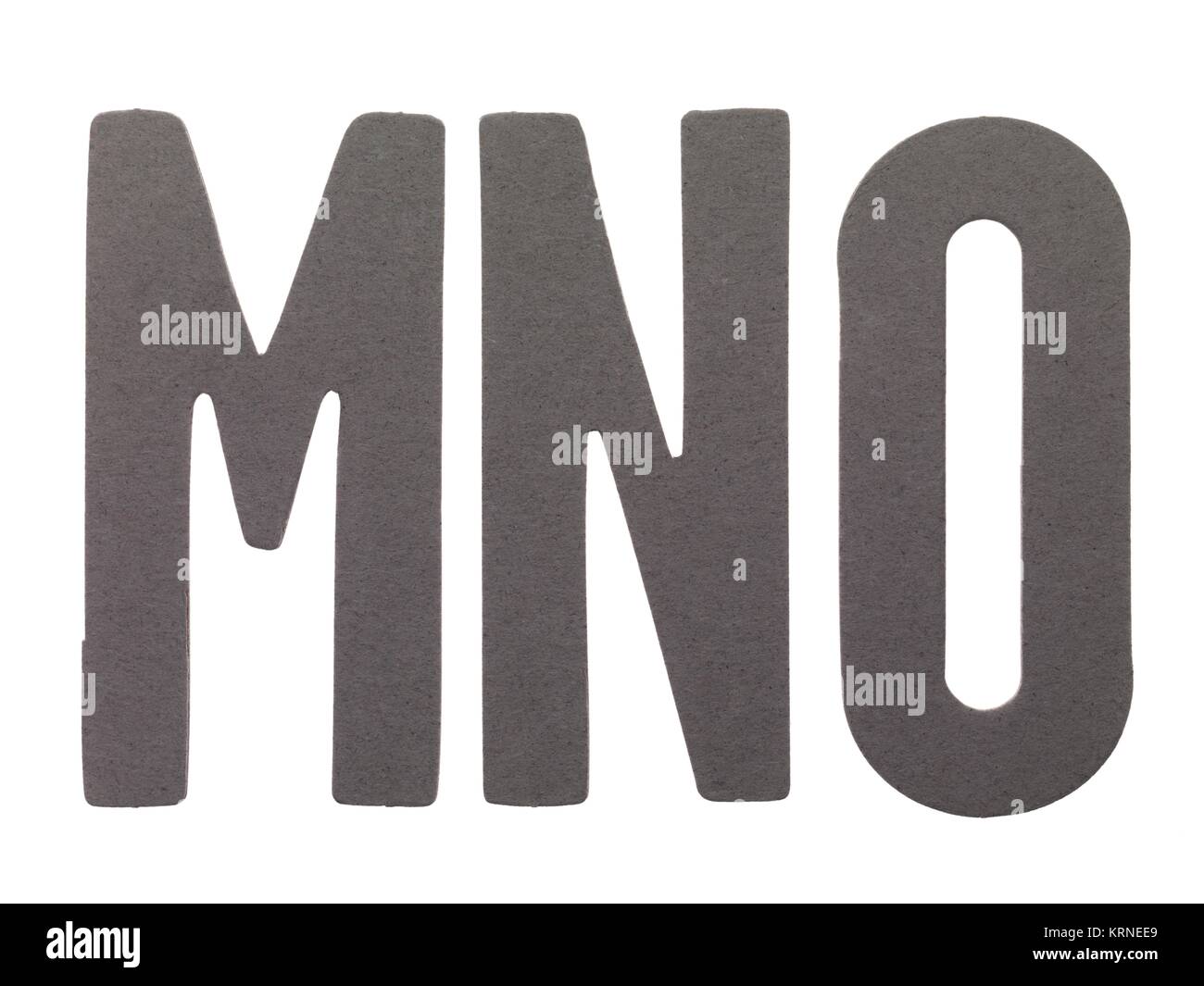 cut out letters mno Stock Photo