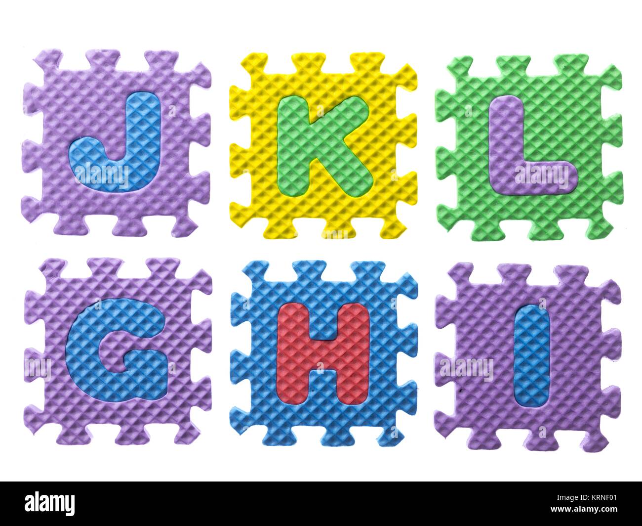 foam puzzle on white background Stock Photo