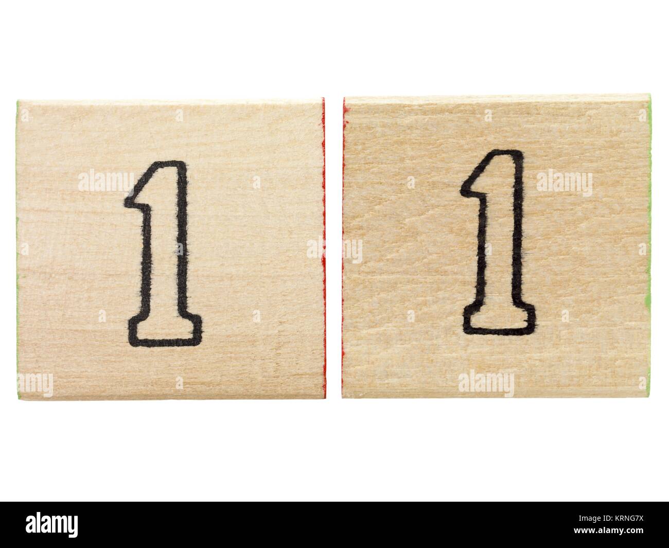 number 1 on brown surface Stock Photo