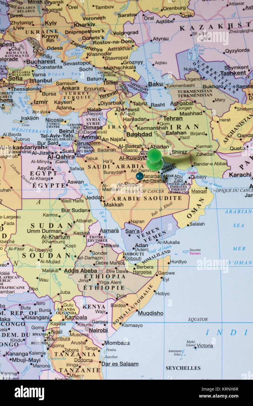 Saudi arabia map pin hi-res stock photography and images - Alamy