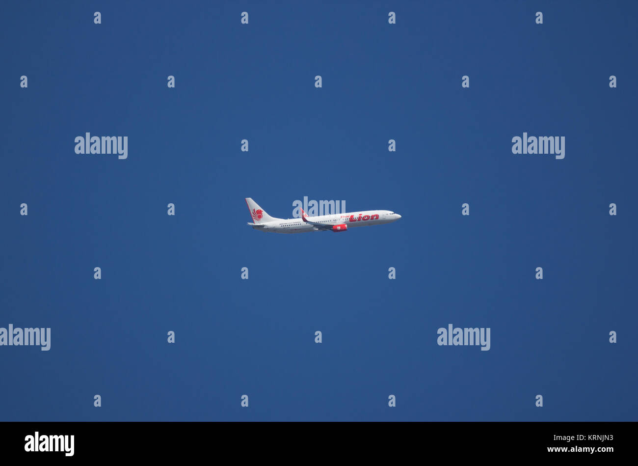 CHIANG MAI, THAILAND -DECEMBER 14 2017: HS-LTR Boeing 737-900ER of Thai lion Air airline. Take off from Chiangmai airport to Bangkok. Stock Photo