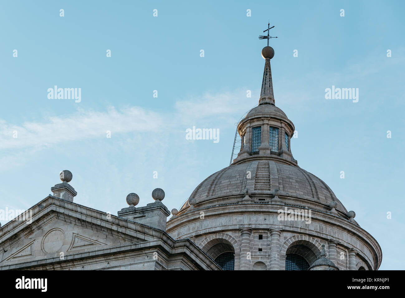 Detail of the Dome of Monastery of Escorial Stock Photo