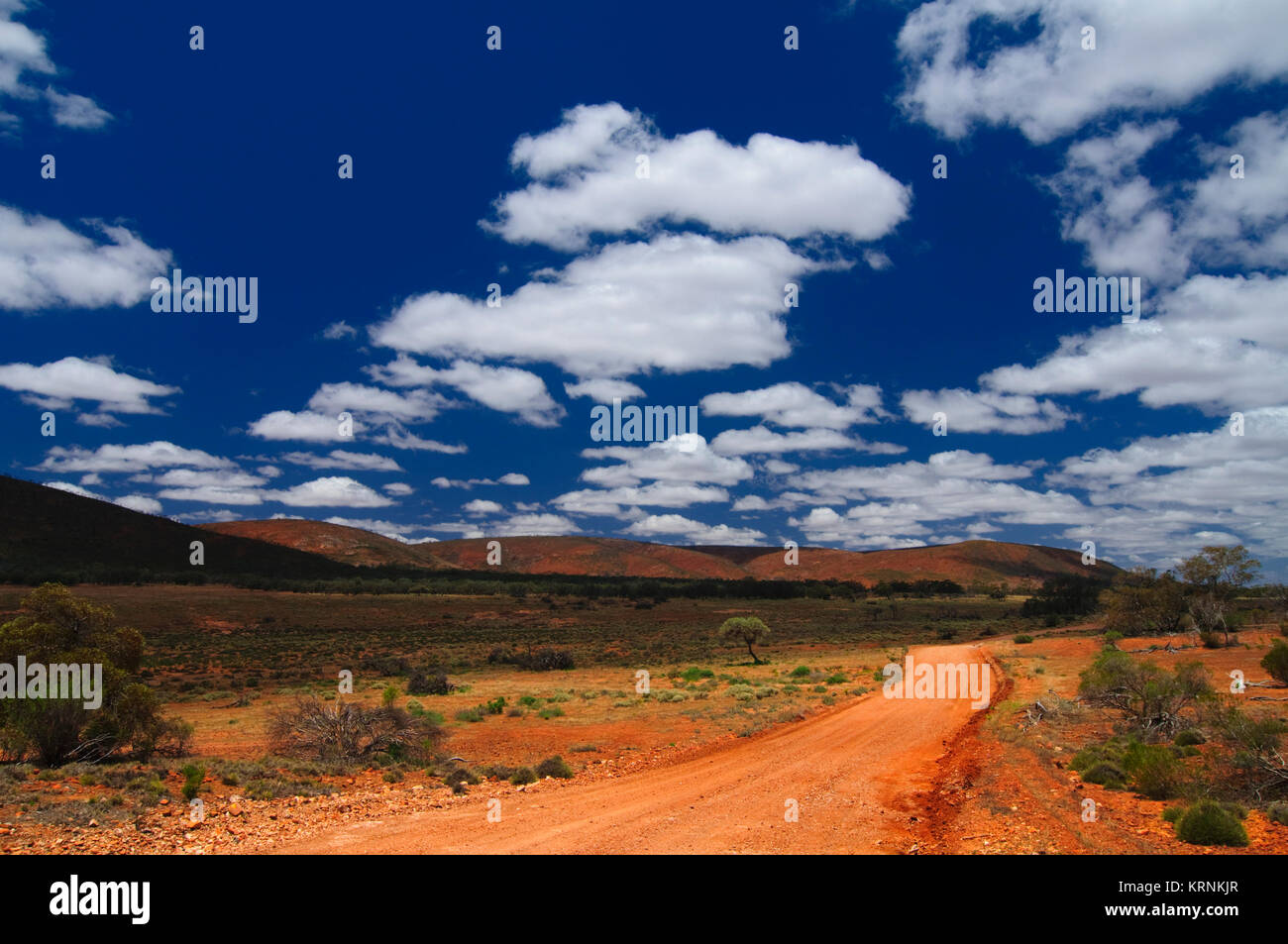 Red Dirt Road in South Australian Outback, Gawler Ranges, South Australia (SA), Australia Stock