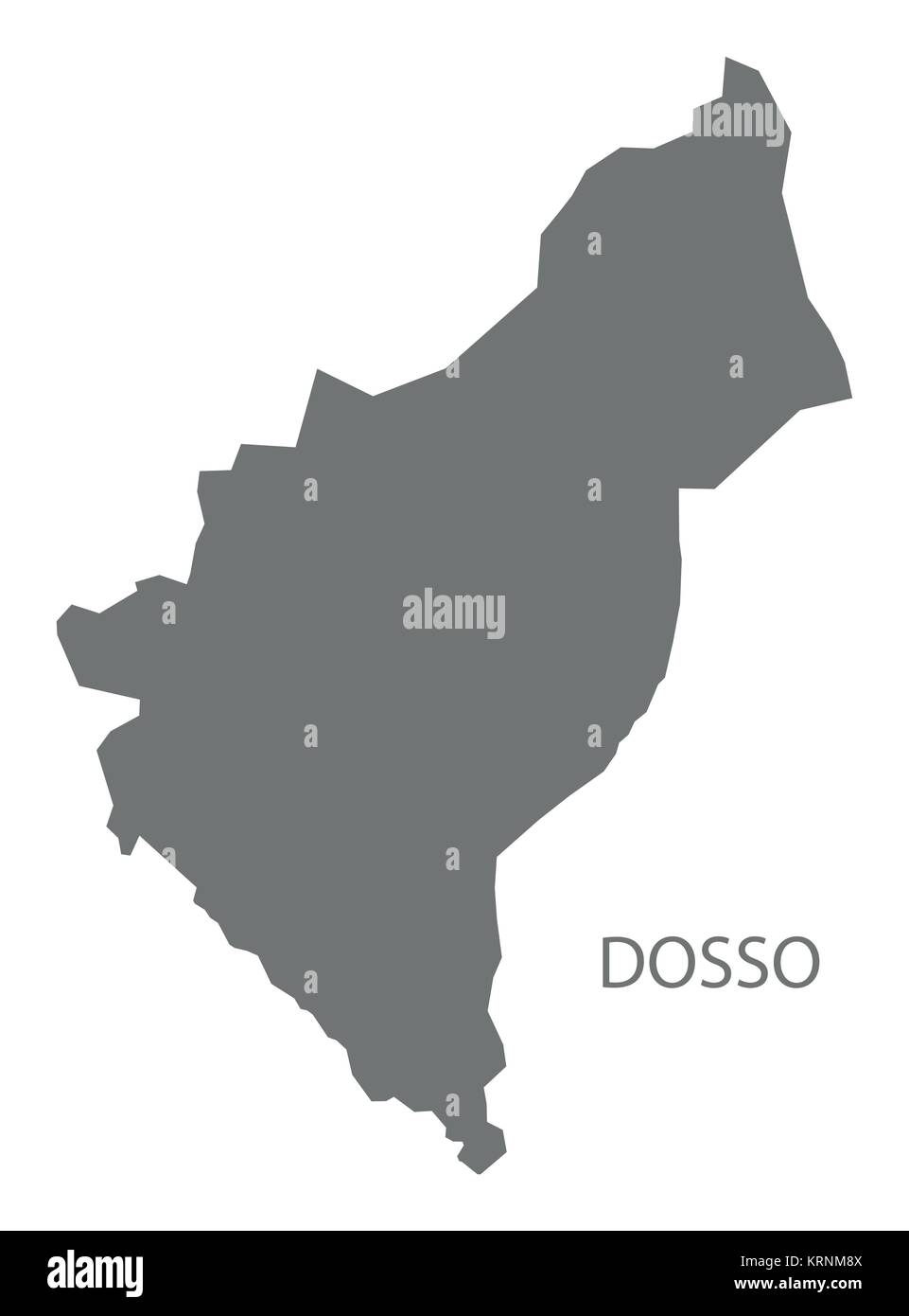 Dosso map of Niger grey illustration silhouette shape Stock Vector