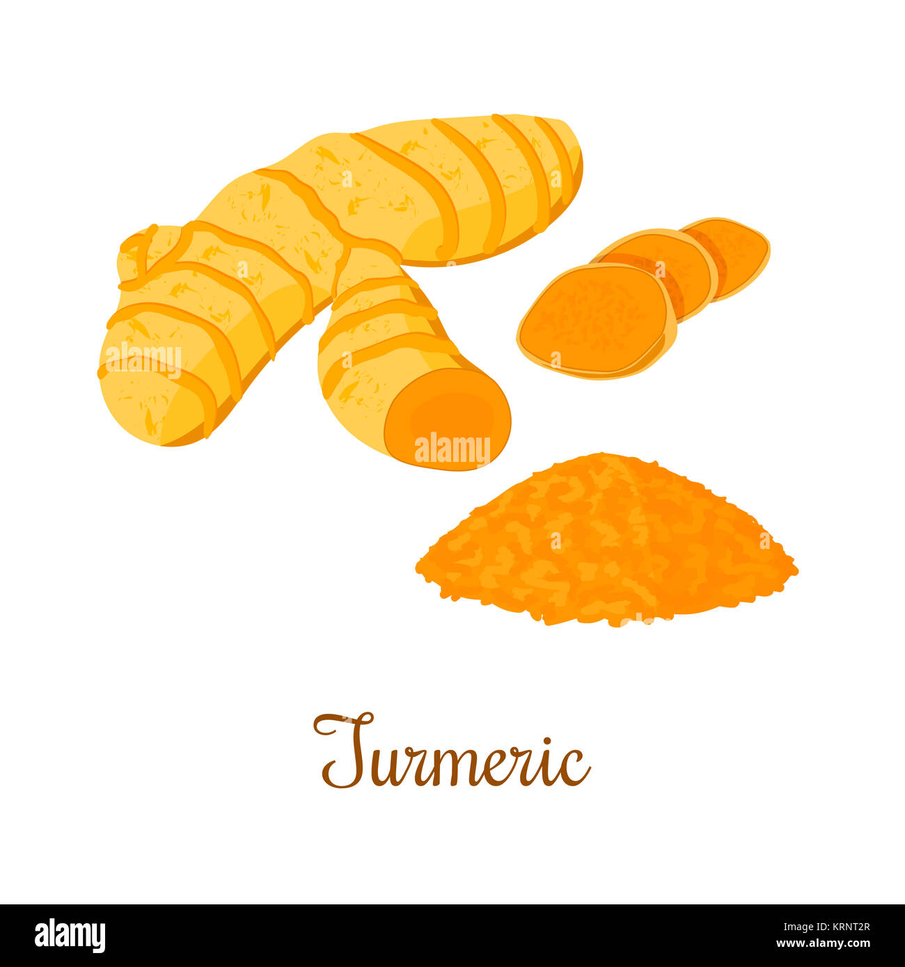 Turmeric root with powder isolated Stock Photo Alamy