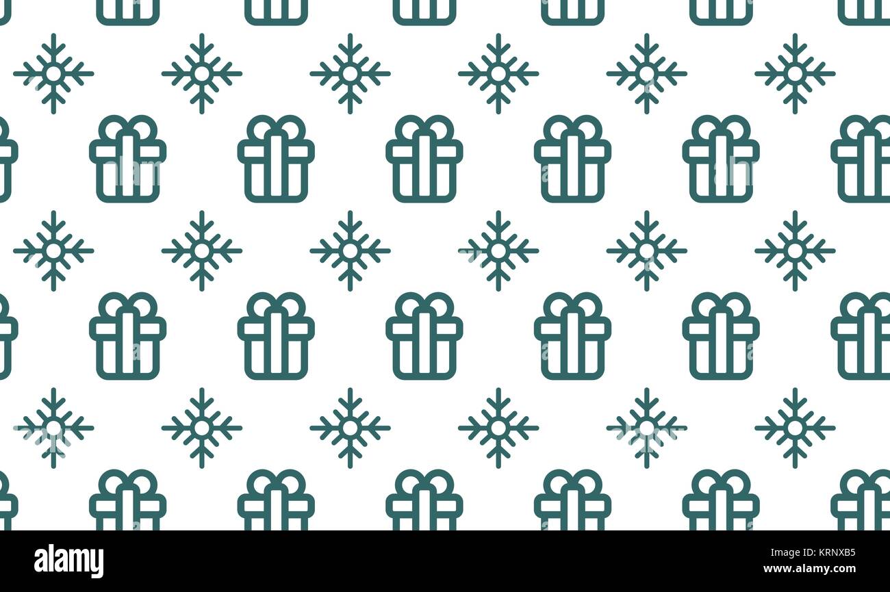 Christmas symbols seamless pattern for gift packaging simple vector ...