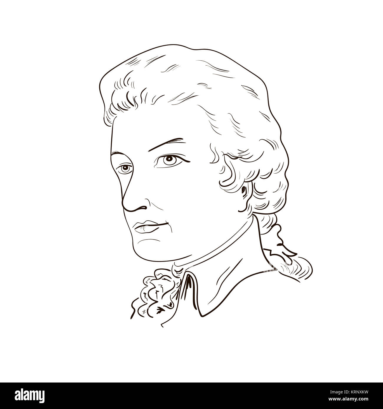 Wolfgang Amadeus Mozart. Stock Photo