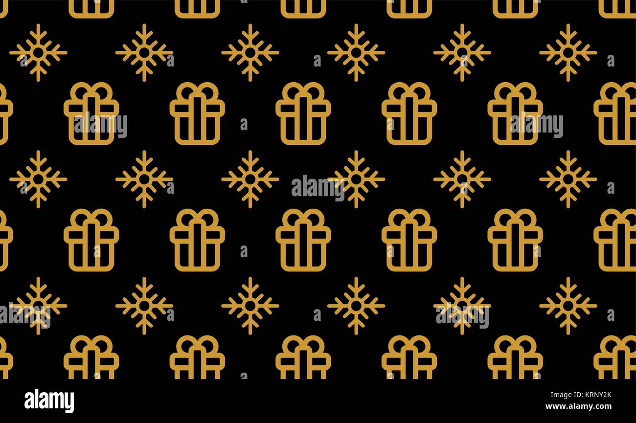 Christmas symbols seamless pattern for gift packaging simple vector ...