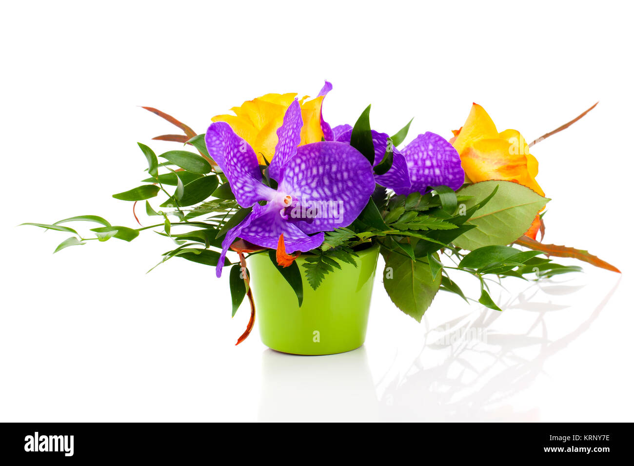 bunte Blumenbouquet von Orchideen Stock Photo