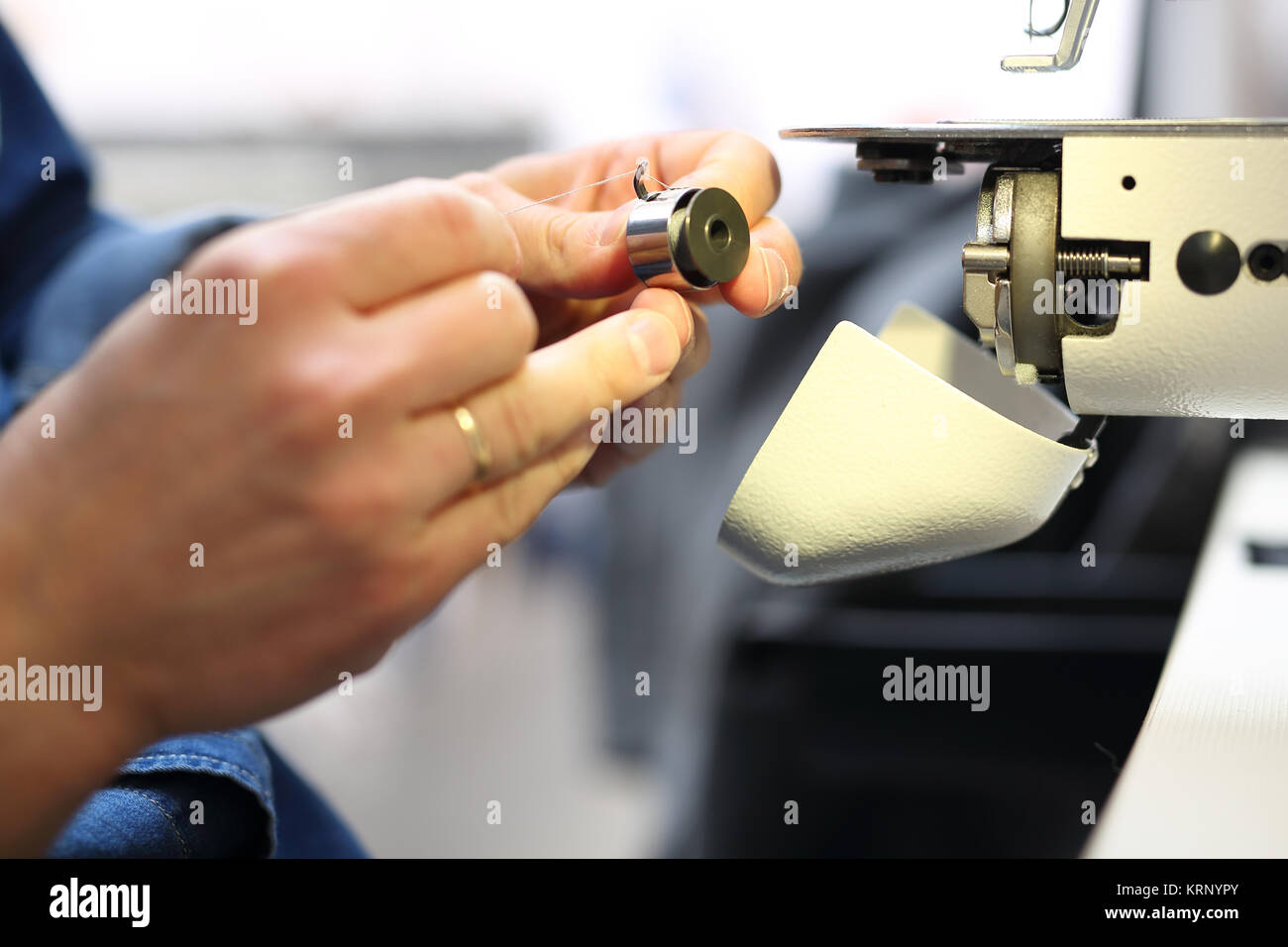 maintenance of sewing machines Stock Photo Alamy