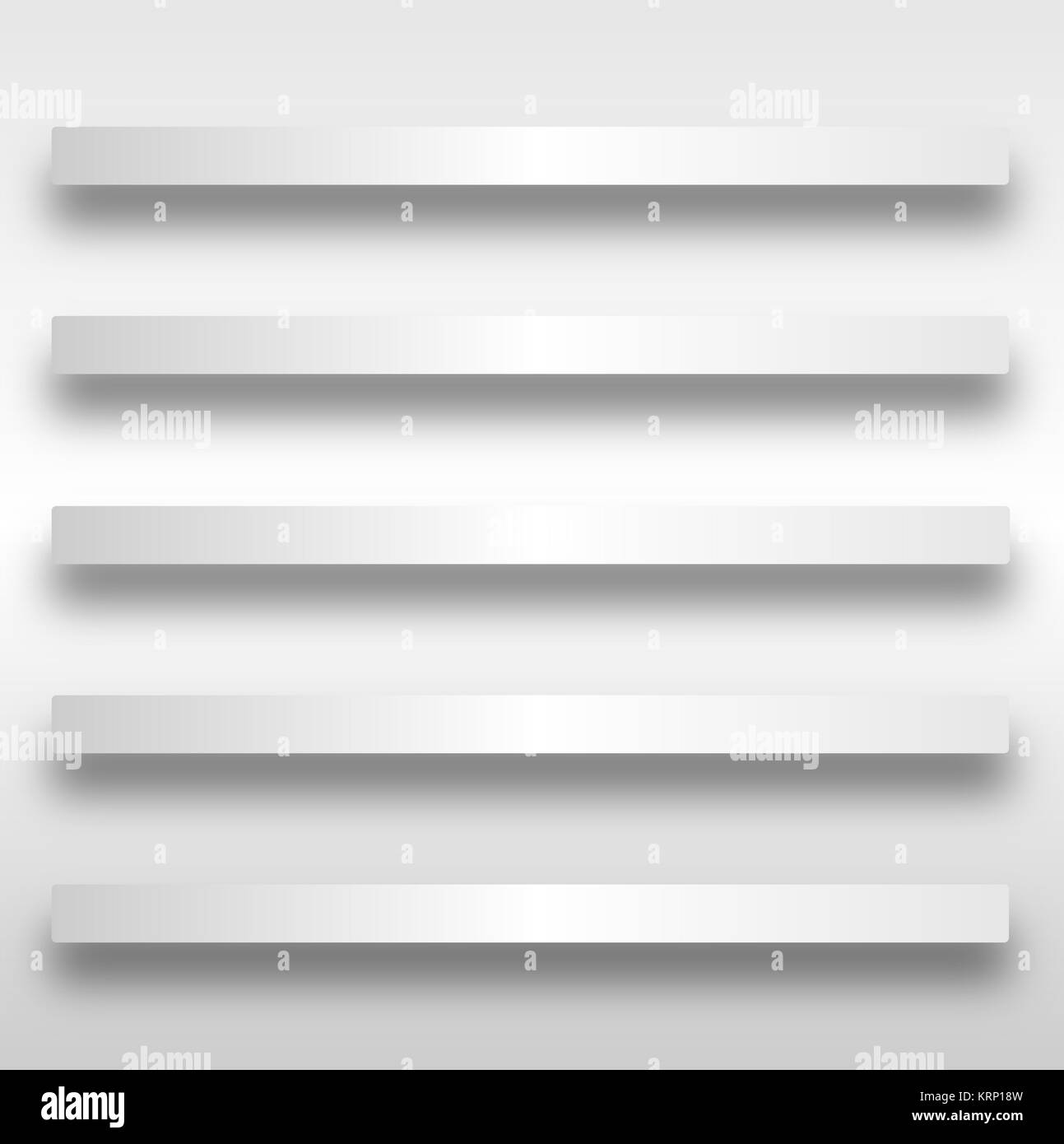 Set Of 5 Shelves Stock Photo