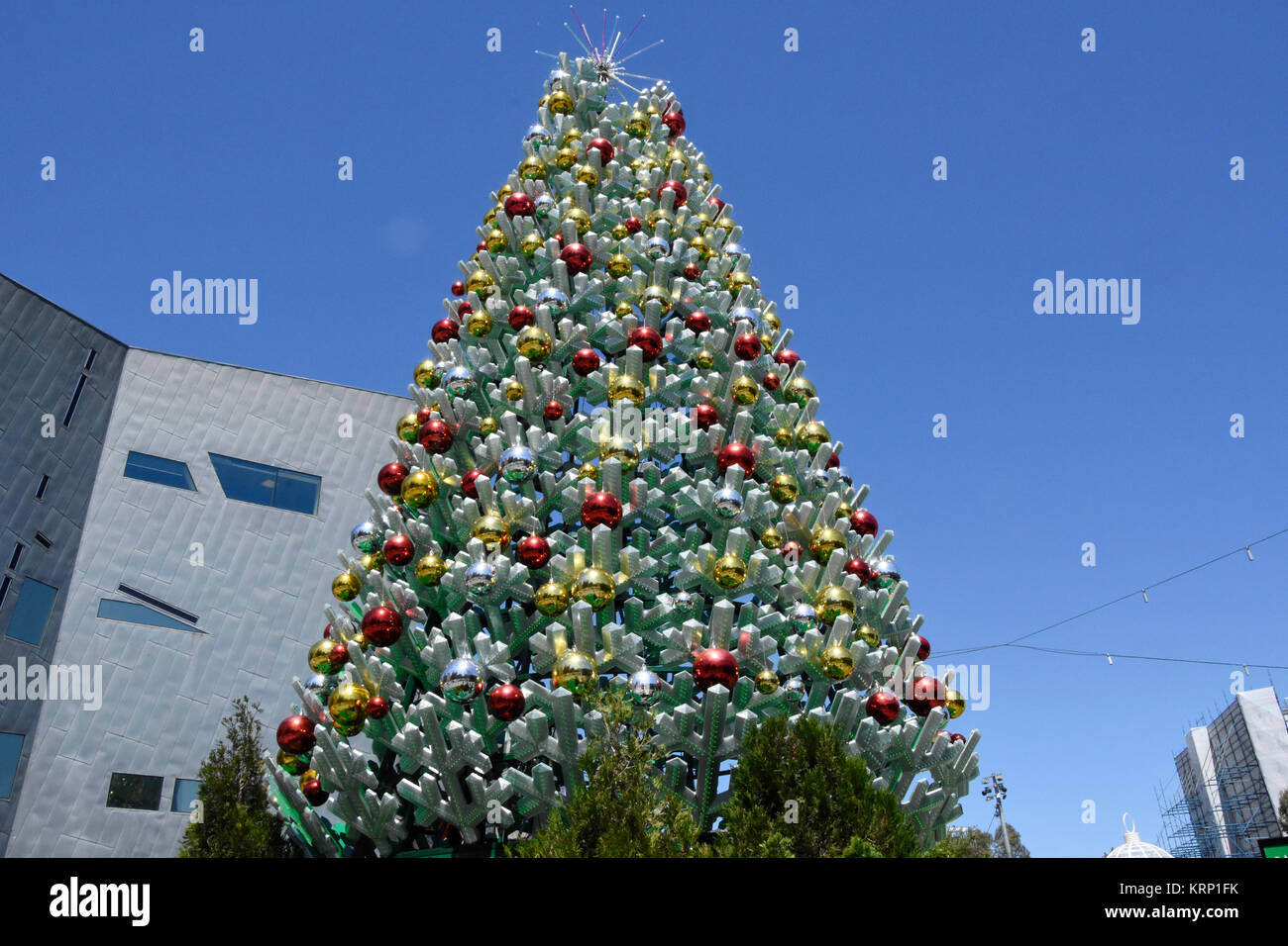 Christmas Tree in Melbourne, Federation Square Stock Photo Alamy