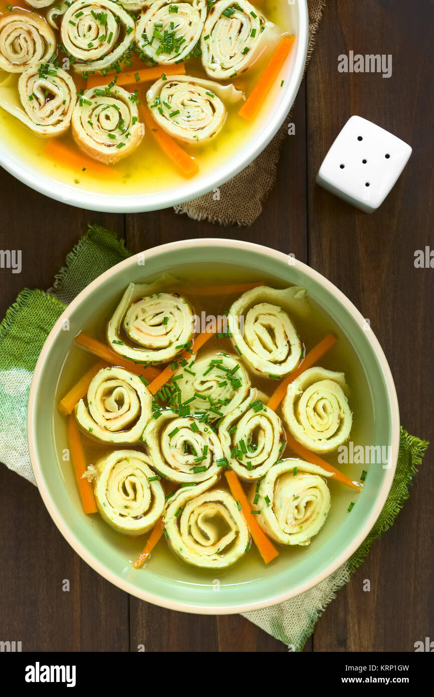 German and Austrian Pancake Soup Stock Photo Alamy