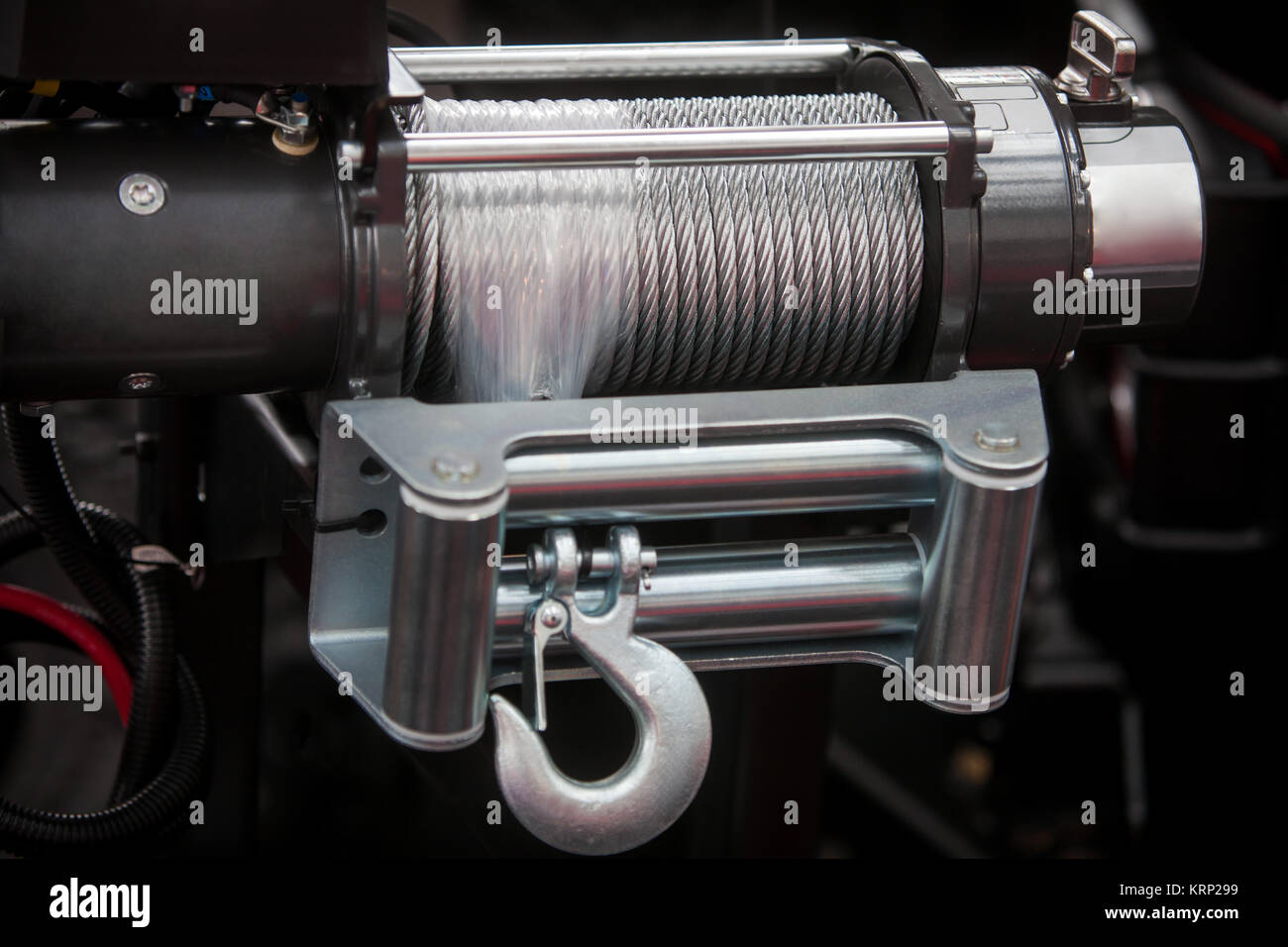 Off road vehicle winch Stock Photo Alamy