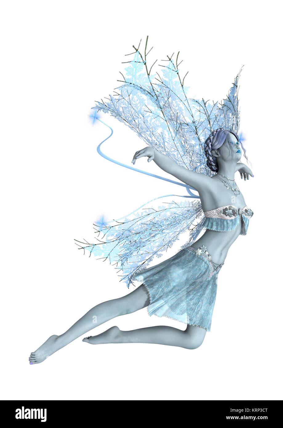 3D Rendering Winter Fairy on White Stock Photo - Alamy