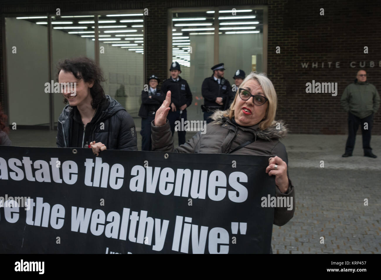 People Hold The Class War Banner At The Anti Gentrifcation Protest