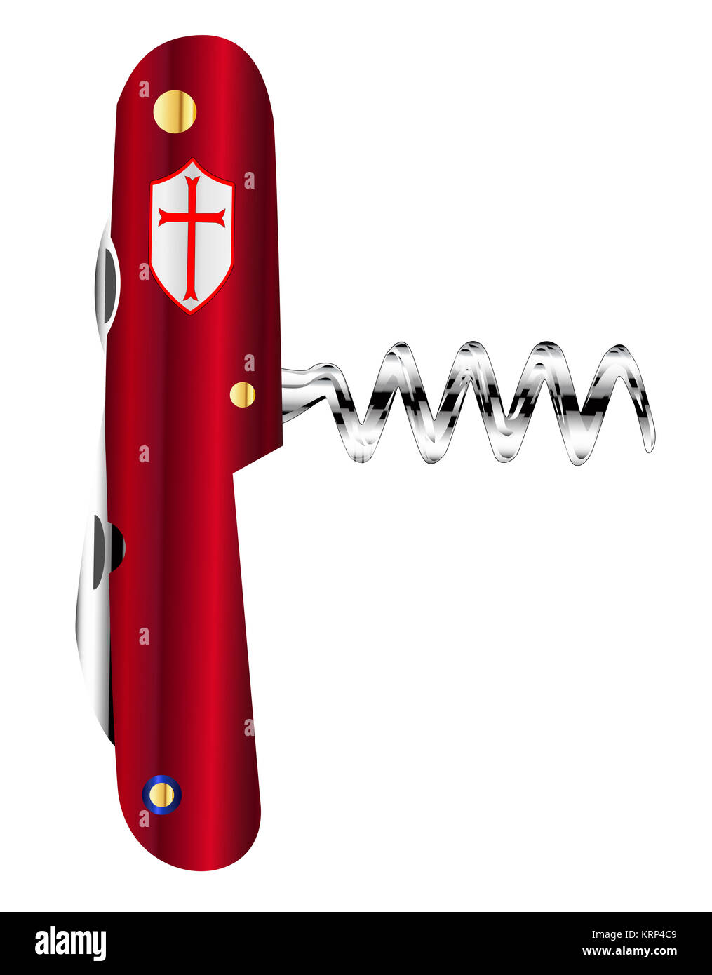 Swiss Style Army Knife Corkscrew Stock Photo Alamy