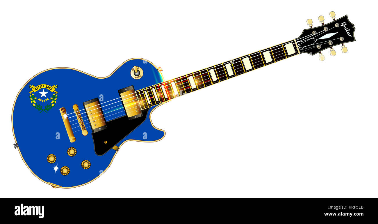 Nevada State Flag Guitar Stock Photo Alamy