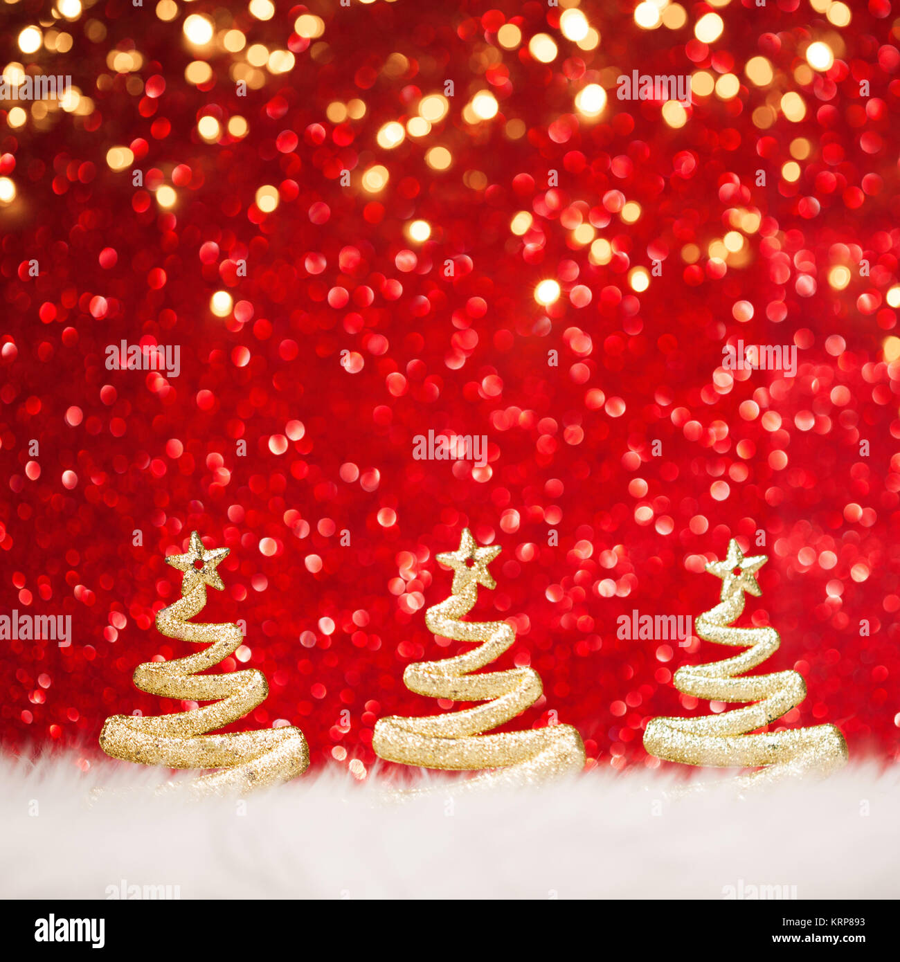 Christmas decoration on red background Stock Photo