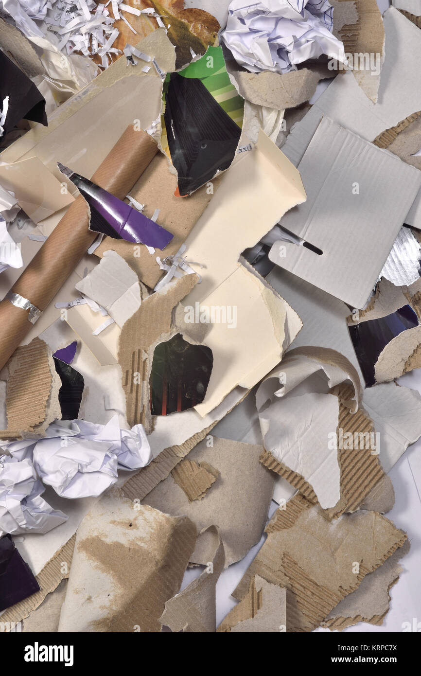 inside of a paper recycling container Stock Photo Alamy