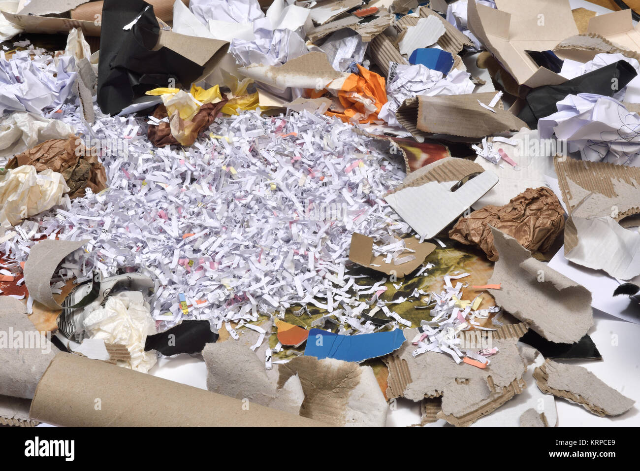 inside of a paper recycling container Stock Photo Alamy