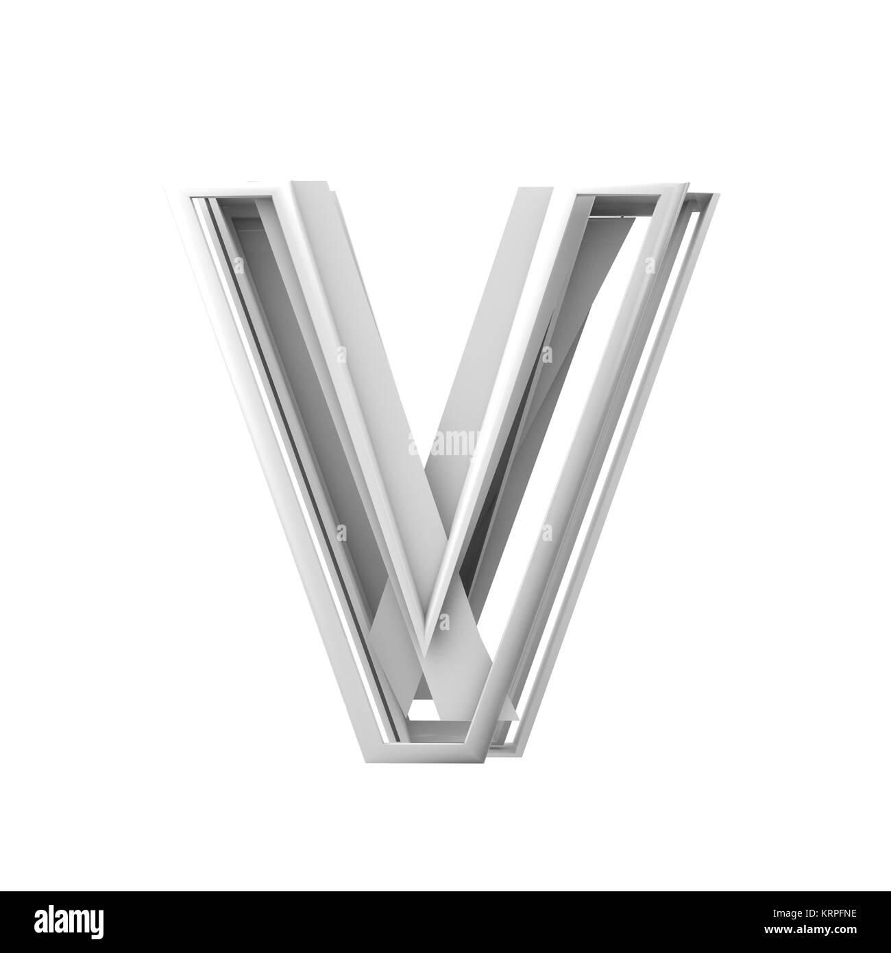 Letter V, Abstract fragmented geometric font. 3D Rendering Stock ...