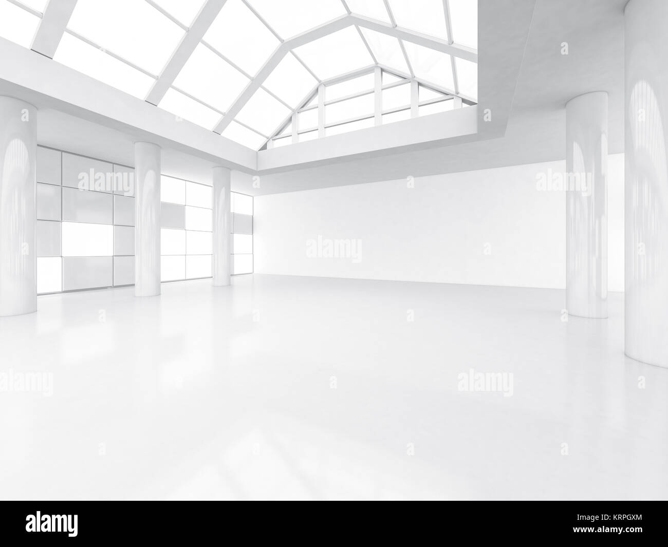 Abstract modern architecture background, empty white open space ...