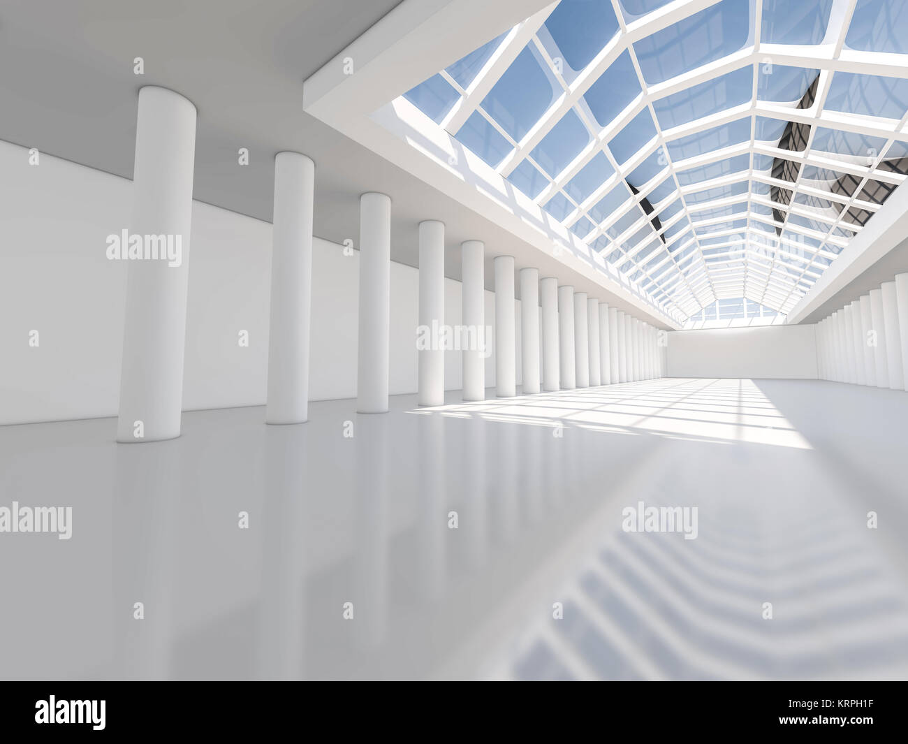 Abstract modern architecture background, empty white open space ...