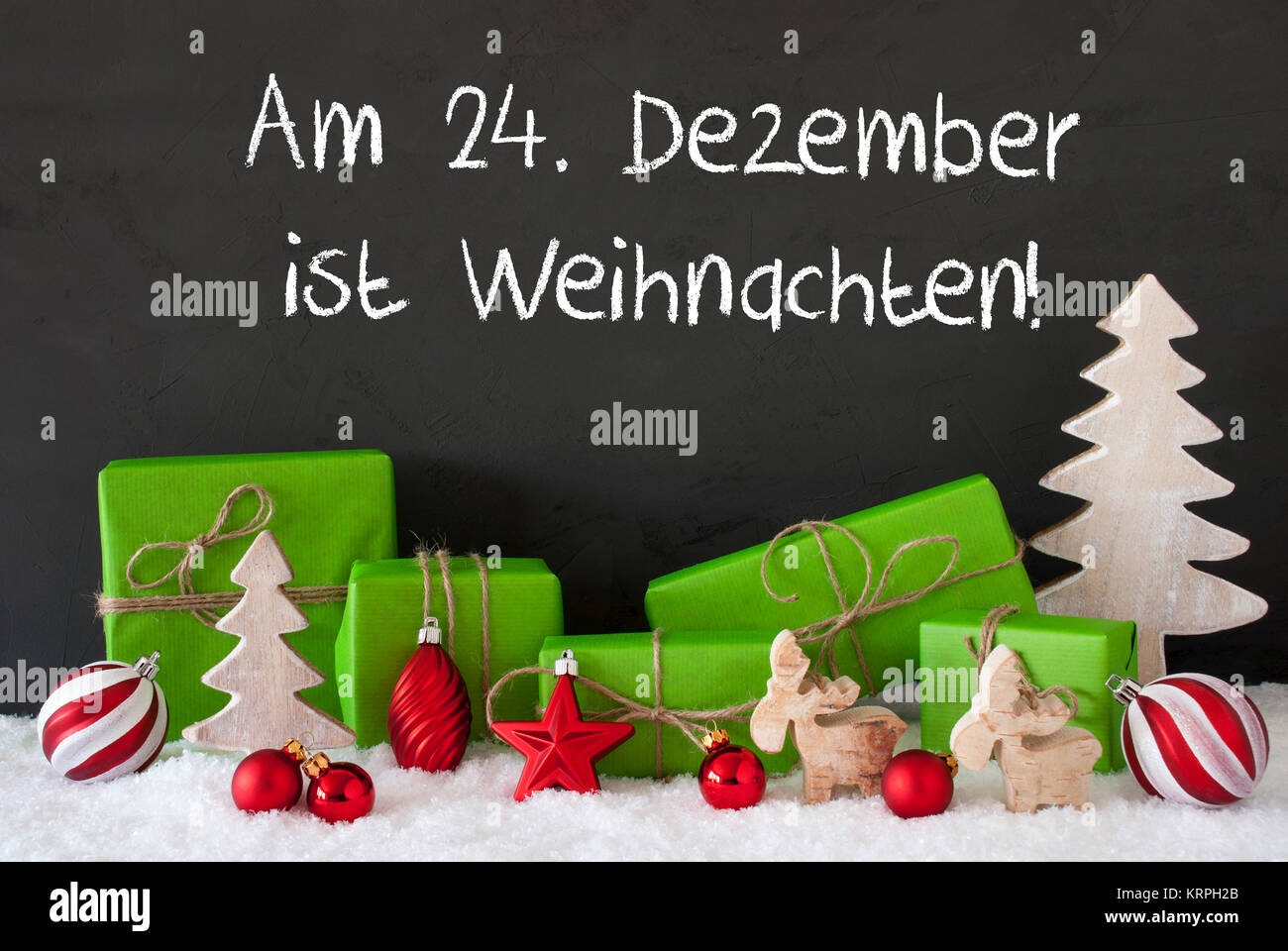 German Text Am 24. Dezember Ist Weihnachten Means December 24th Is