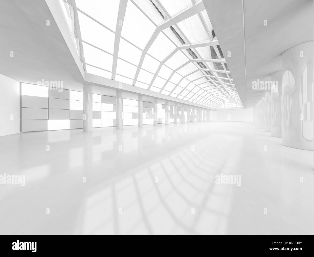 Abstract modern architecture background, empty white open space ...