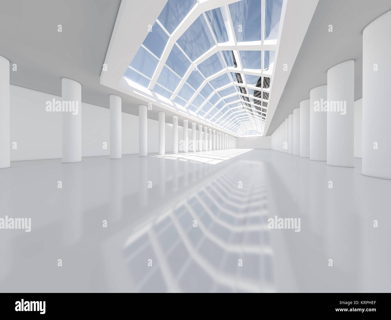 Abstract modern architecture background, empty white open space ...